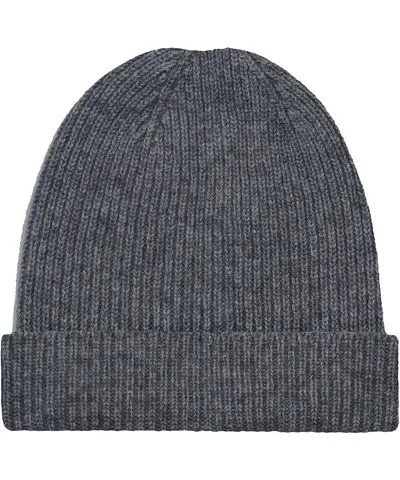 Paul James Knitwear Women's Grey Cashmere Lauren Beanie Hat - Charcoal