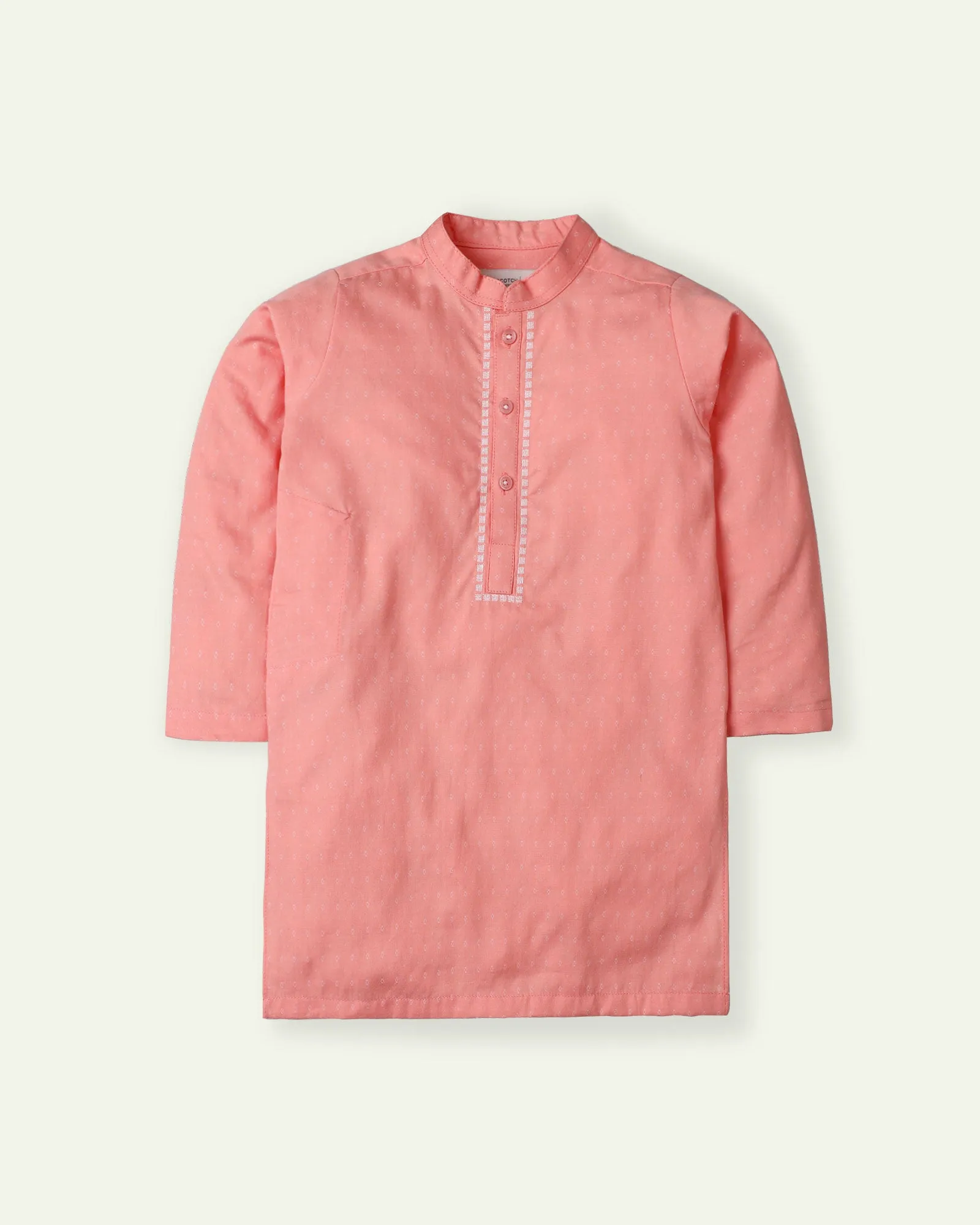 Peach Embroidered Kurta