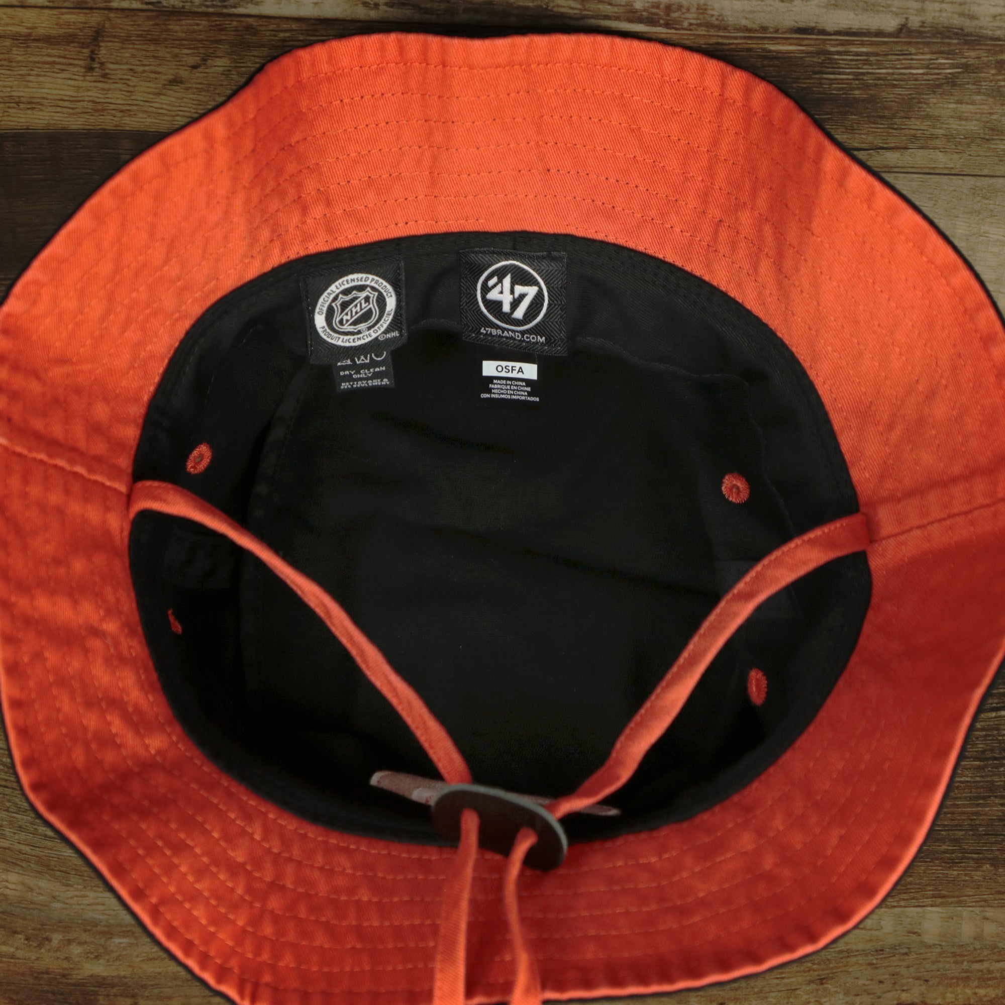 Philadelphia Flyers Logo Orange Undervisor Bucket Hat | Black Bucket Hat