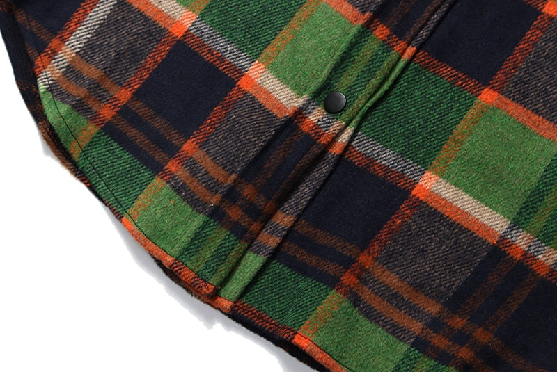 PLAID OVERSHIRT IN WOOLEN - GREEN