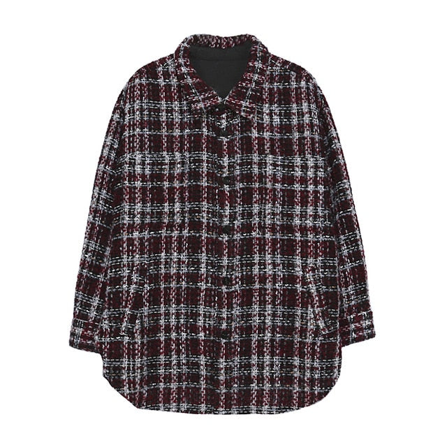 PLAID OVERSHIRT IN WOOLEN TWEED