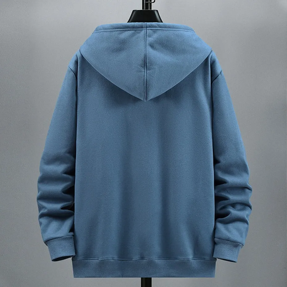 Plain Color Fleece Zipper Hoodie