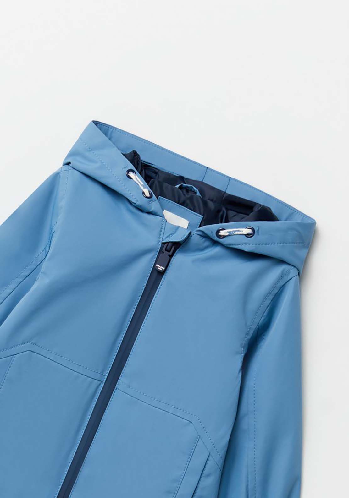 Plain Hooded Windbreaker - Blue