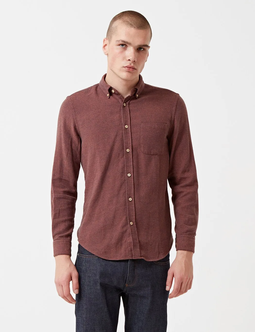 Portuguese Flannel Teca Shirt - Brick Red