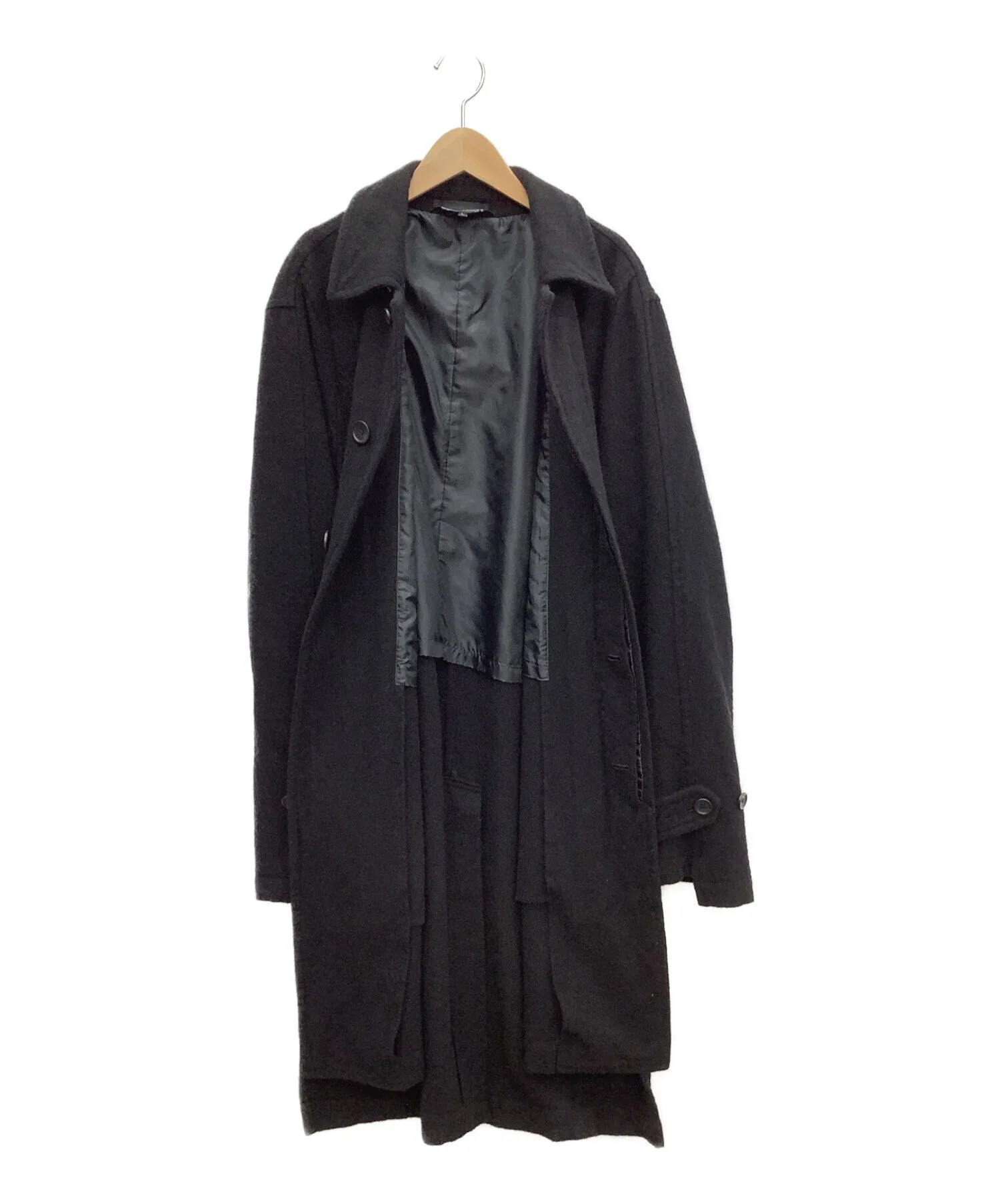 [Pre-owned] BLACK COMME des GARCONS Product-dyed Wool Soutain Collar Coat 1D-C001