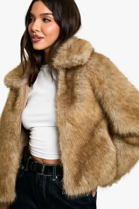 Premium Collared Faux Fur Coat