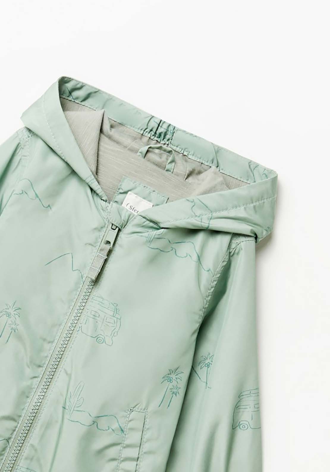 Printed Windbreaker - Green