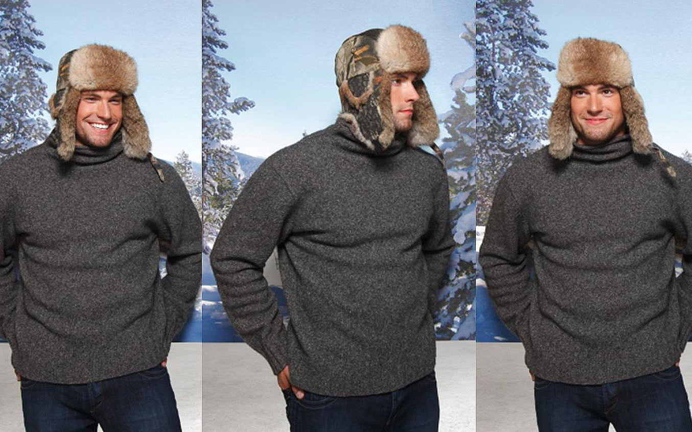 Raccoon Aviator Hat with Camo