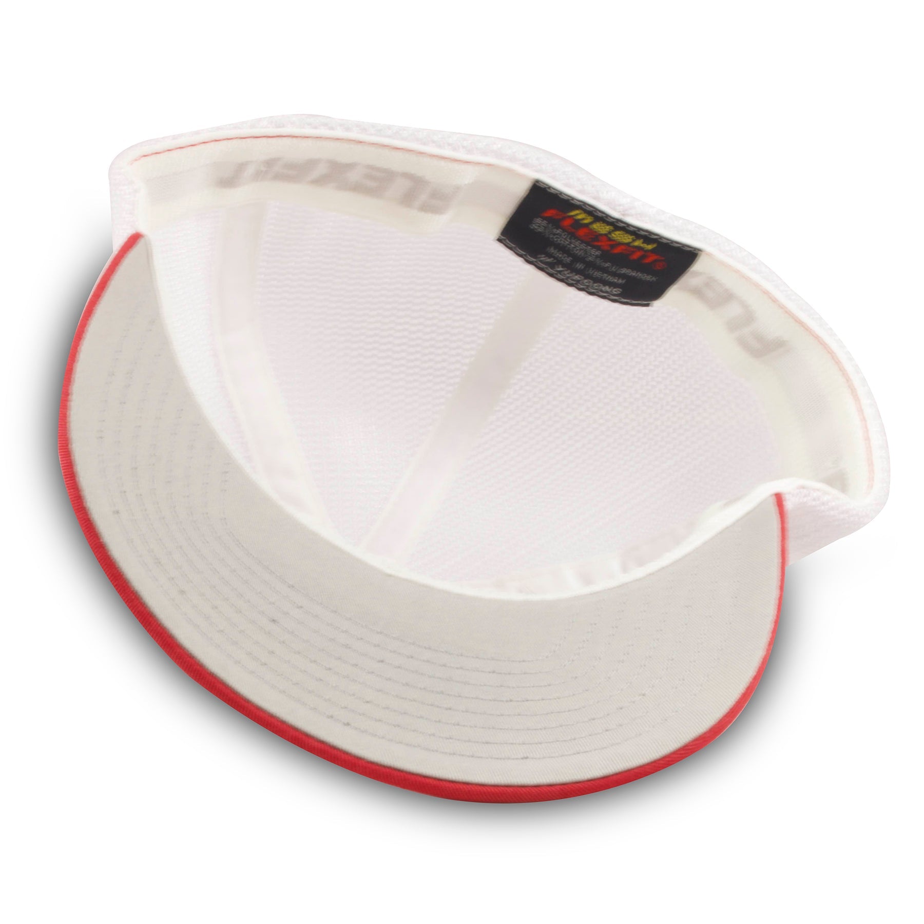 Red and White Mesh-Back Trucker Stretch Fit Hat