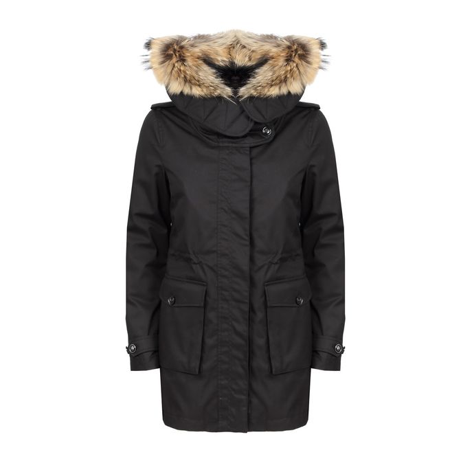 SCARLETT PARKA WITH FUR AND QUILTED DETACHABLE LINING Woman Black