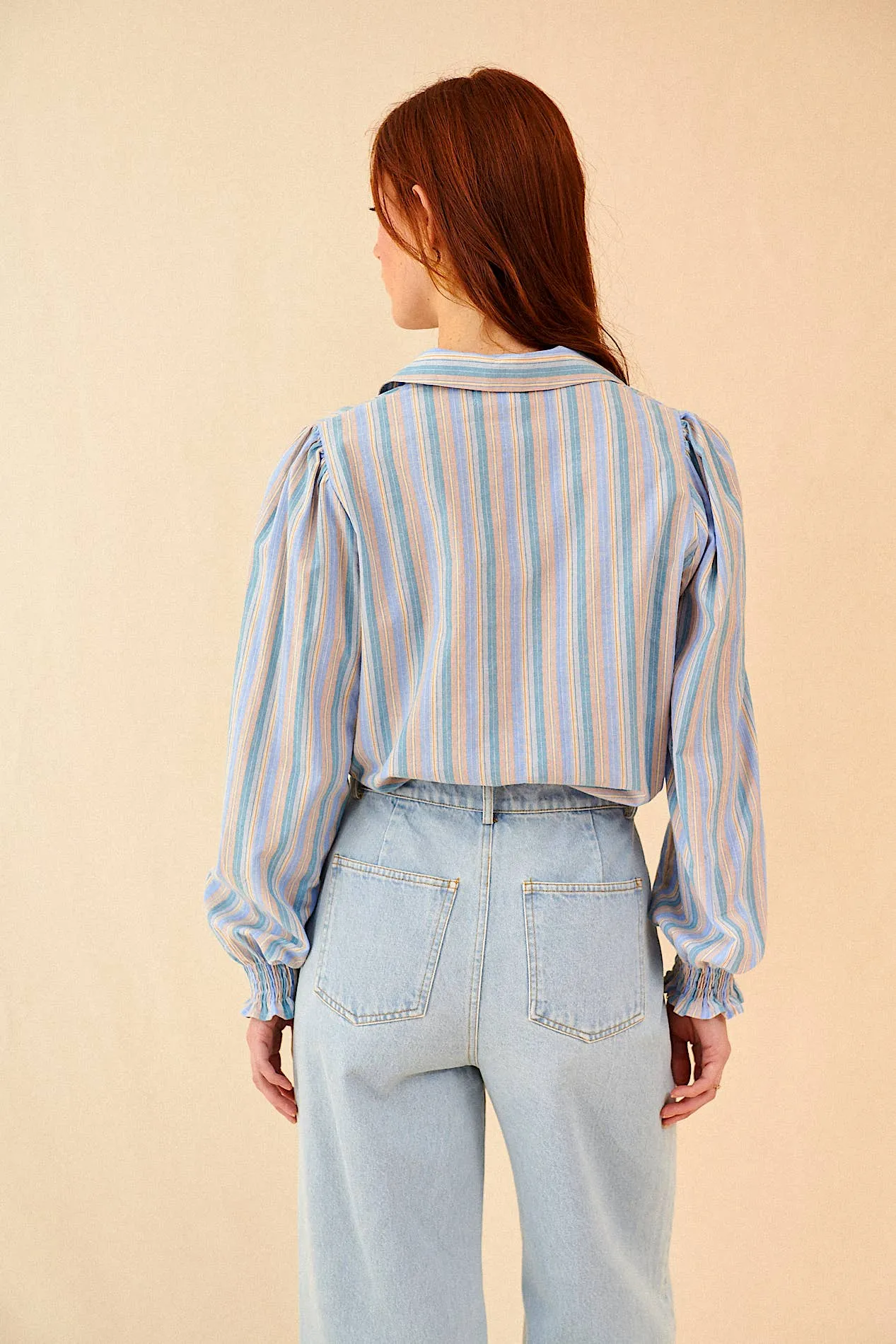 SEA long sleeve striped blouse: S