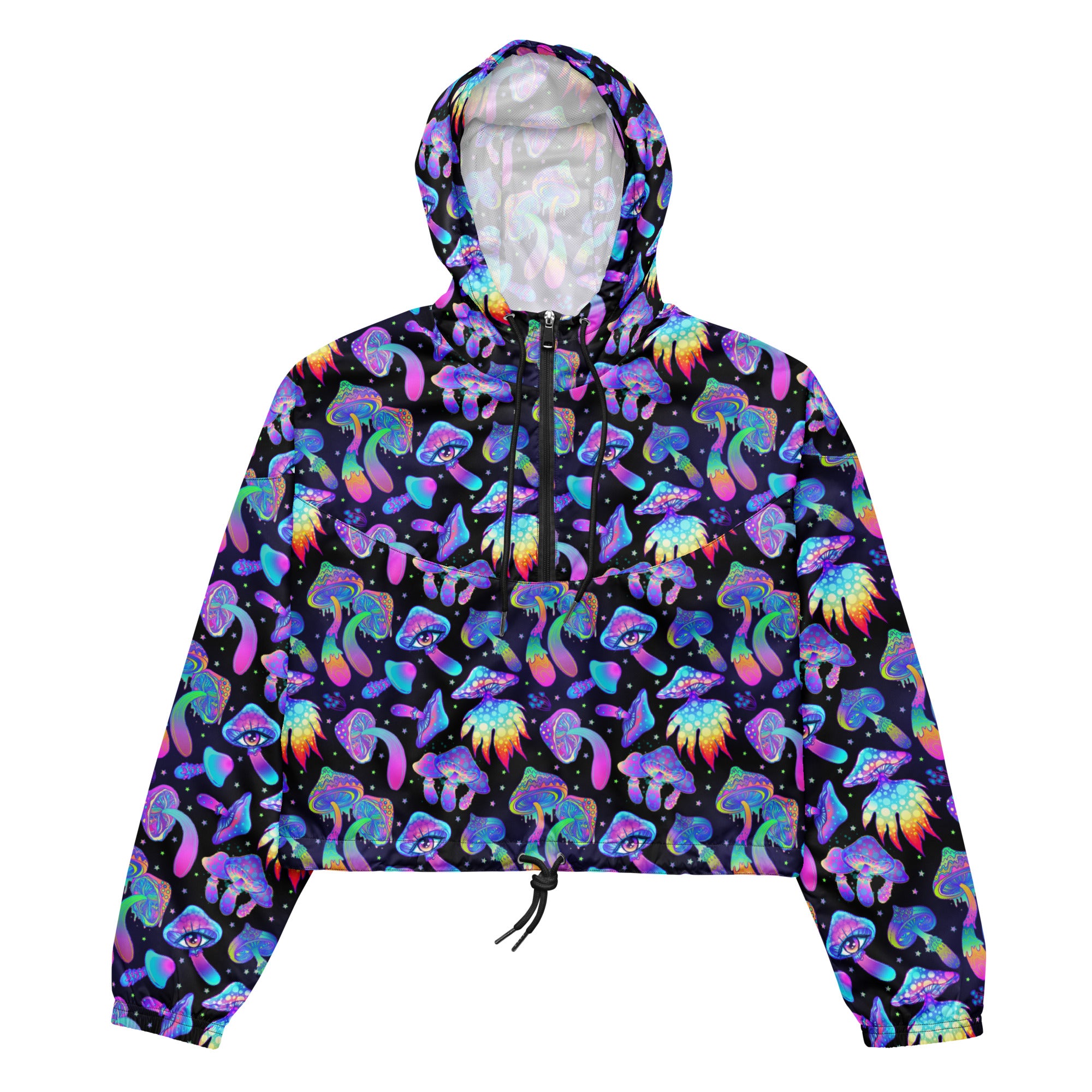 Shroomin Black Cropped Windbreaker