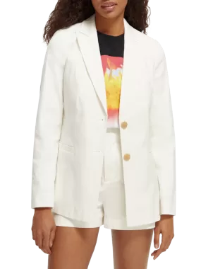 Single Breasted Blazer - White