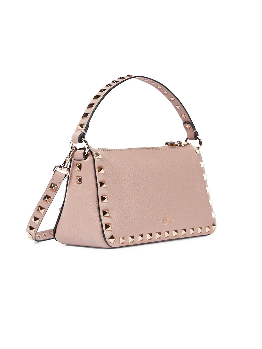 Small Rockstud Grainy Calfskin Crossbody Bag