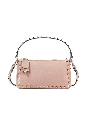 Small Rockstud Grainy Calfskin Crossbody Bag