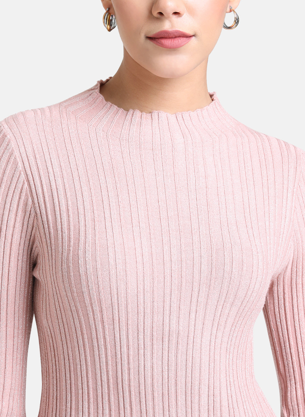 Stripe Textured Pullover With Lurex