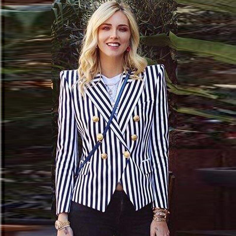 Striped Blazer Women - Casual - Striped-Pinstriped