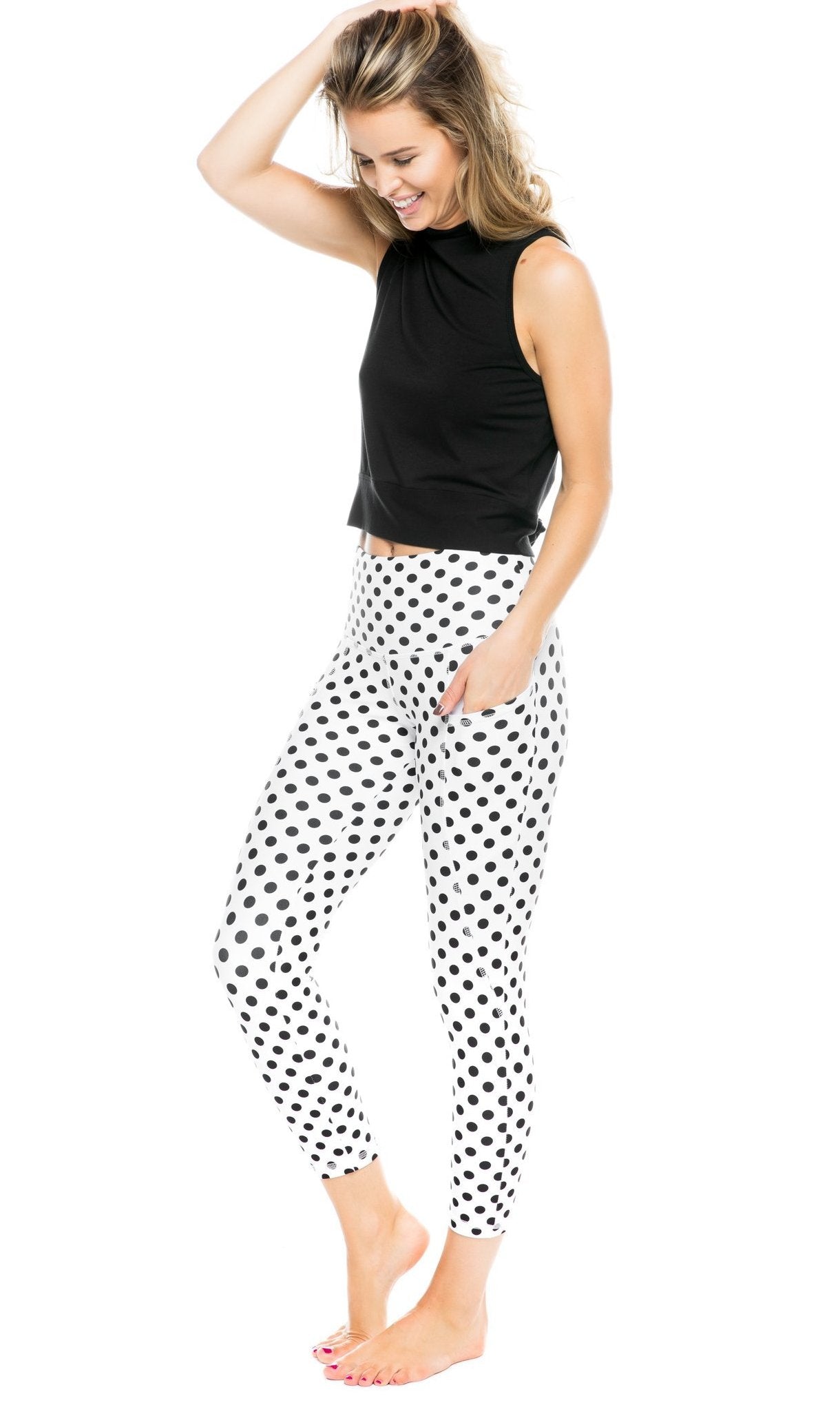 Strut This Flynn Crop Capri Leggings Big Dots