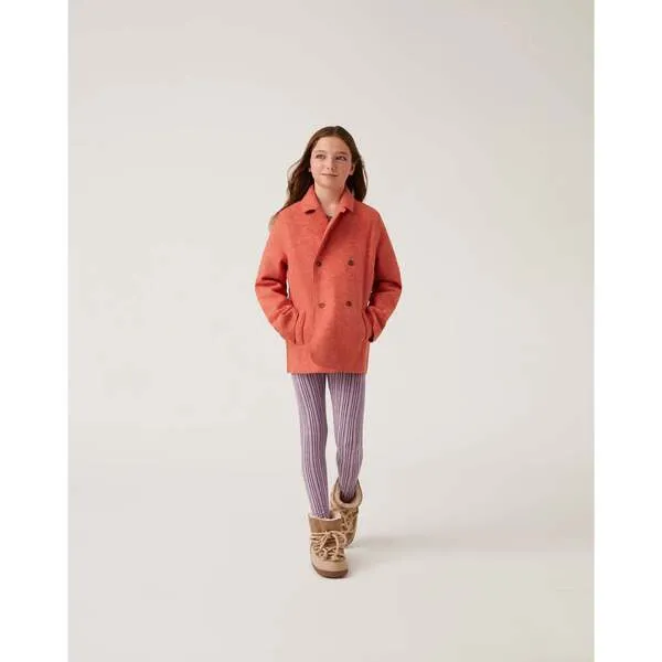 The Sunday Collective Alpaca Wool Double-Breasted Blazer Coat, Heathered Coral