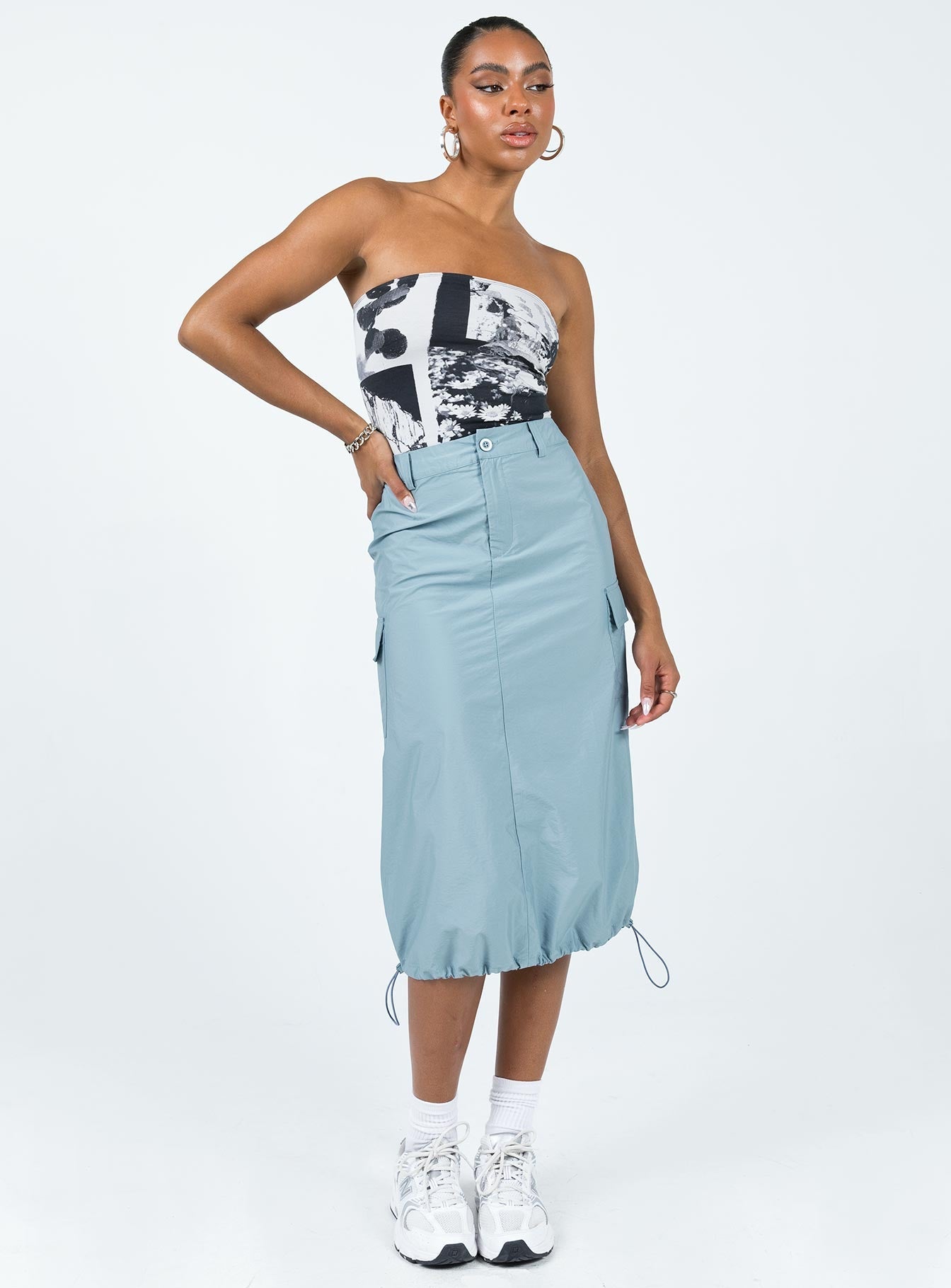 Tinba Midi Skirt Grey