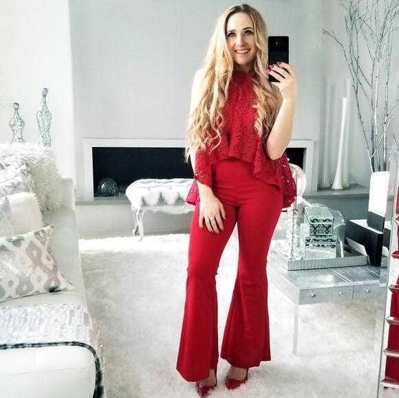 Top & Pants Chic Red Set