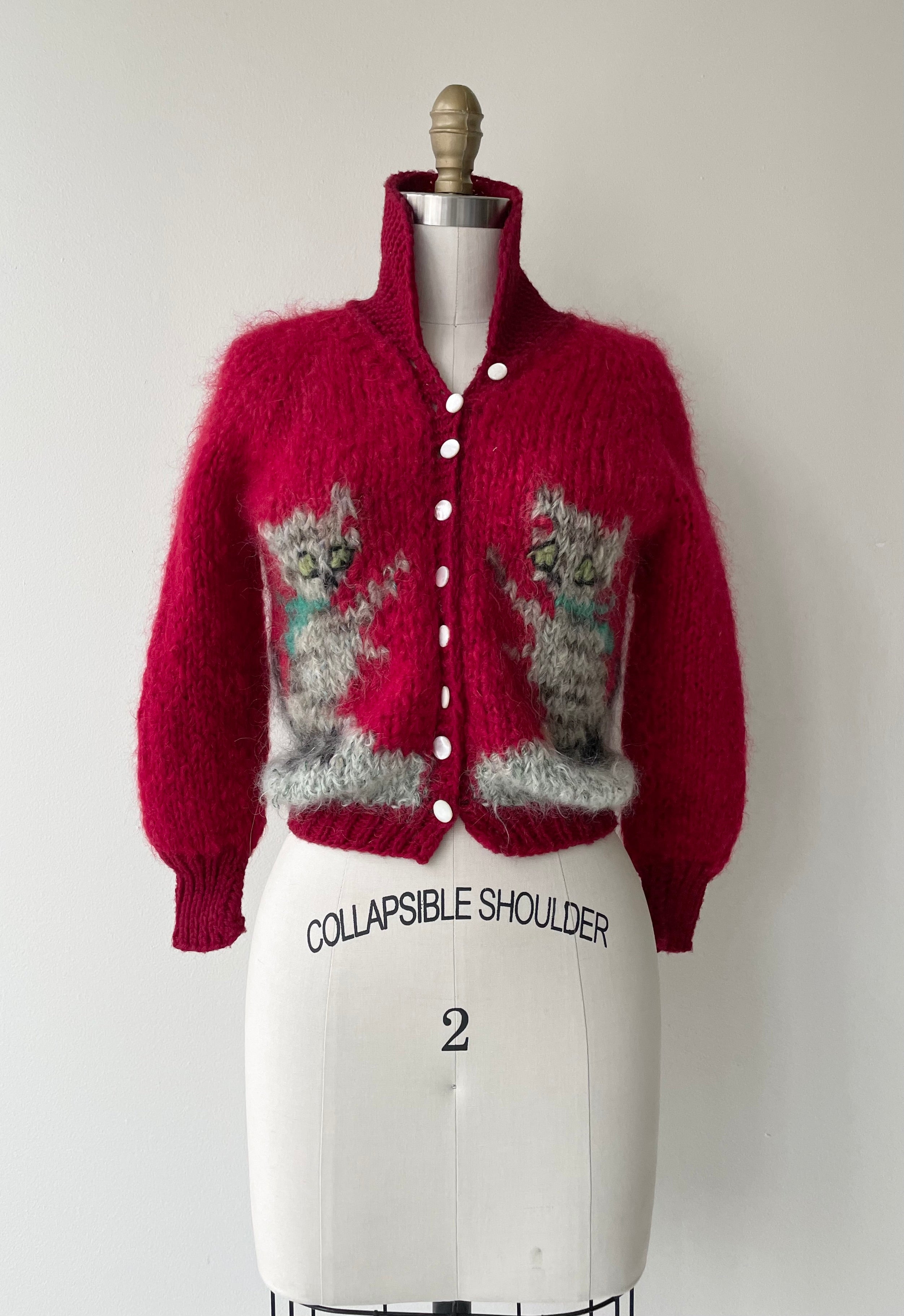 Twin Kitties Mohair Cardigan | 1950s