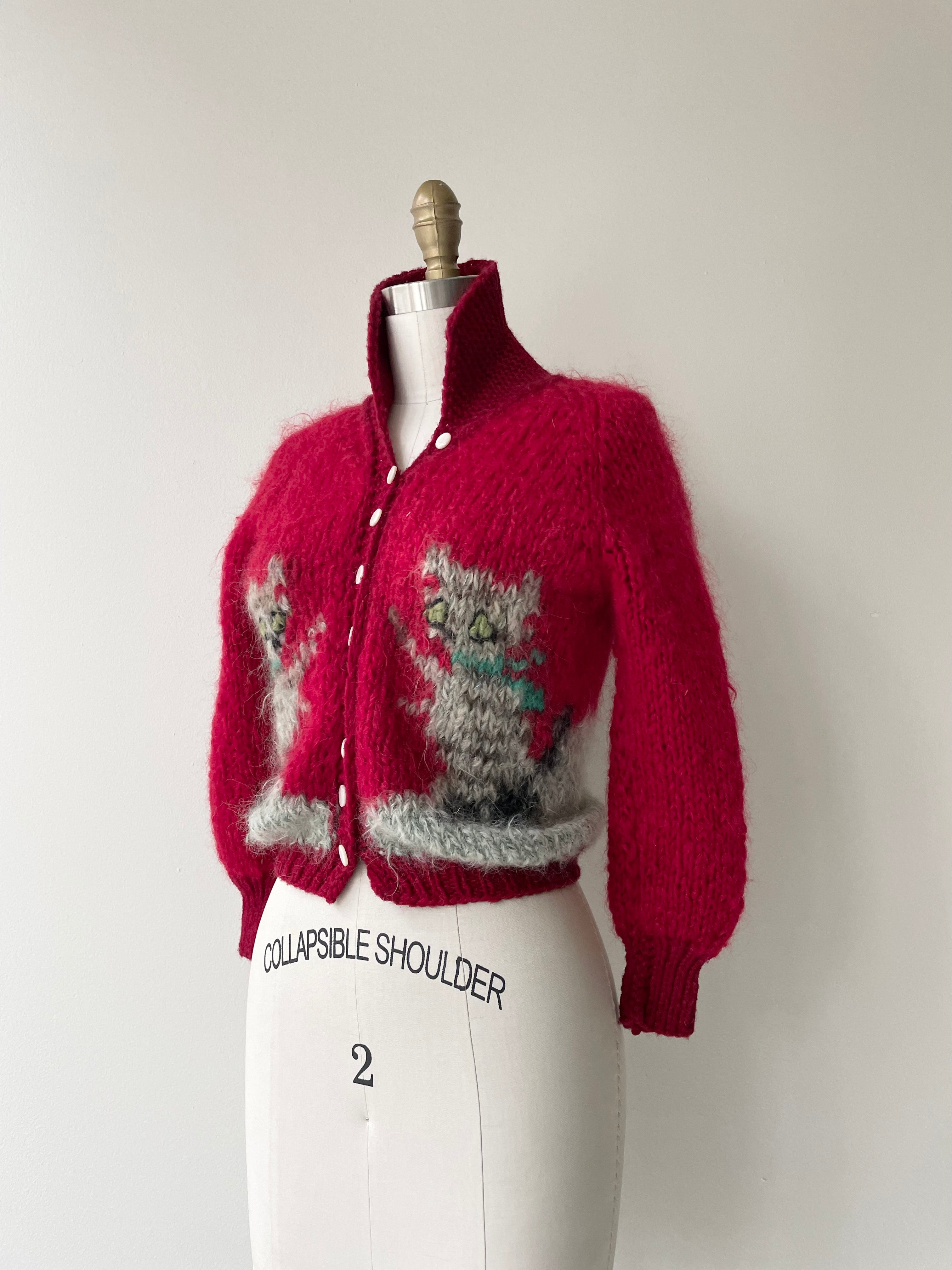 Twin Kitties Mohair Cardigan | 1950s