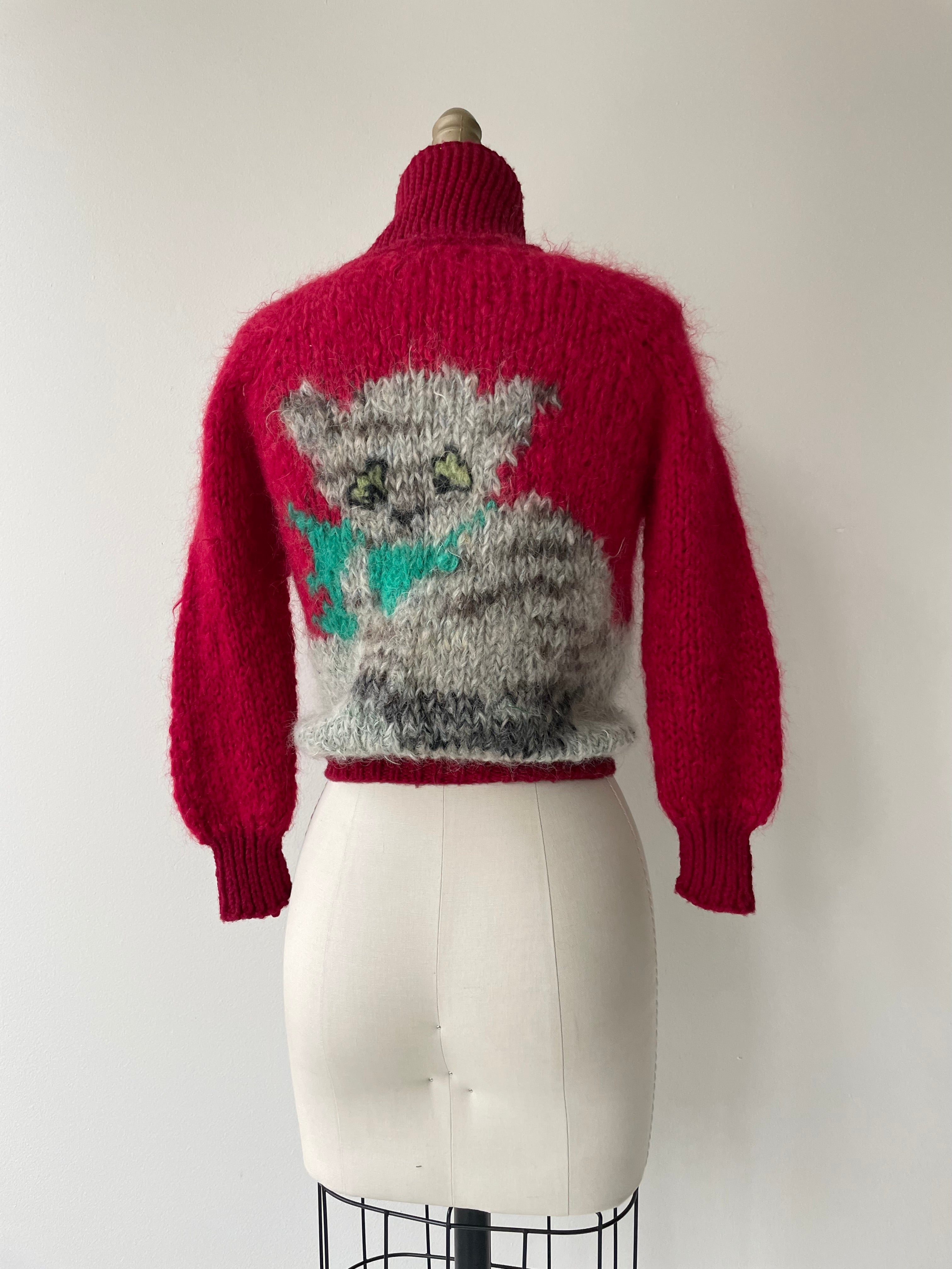 Twin Kitties Mohair Cardigan | 1950s