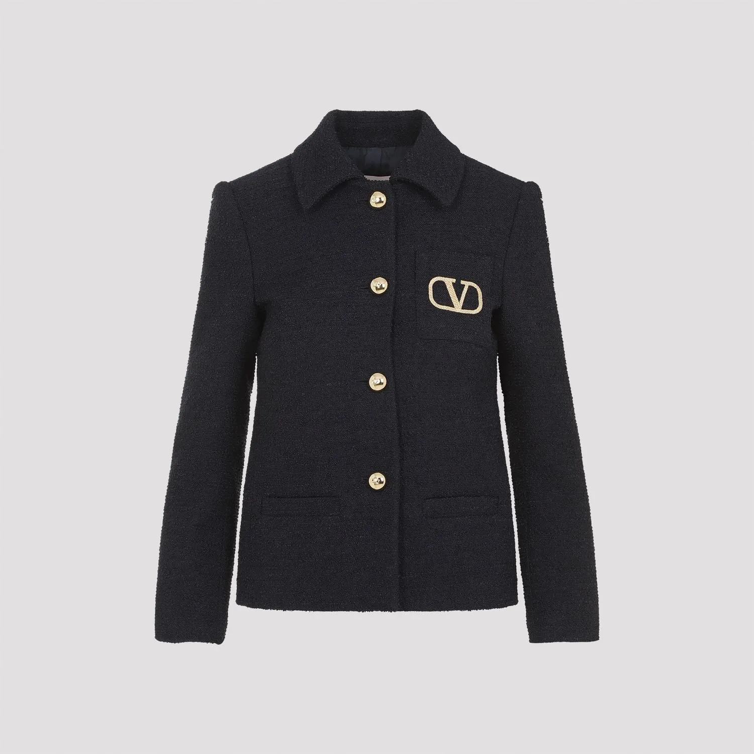 V-LOGO TWEED BLAZER