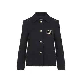 V-LOGO TWEED BLAZER