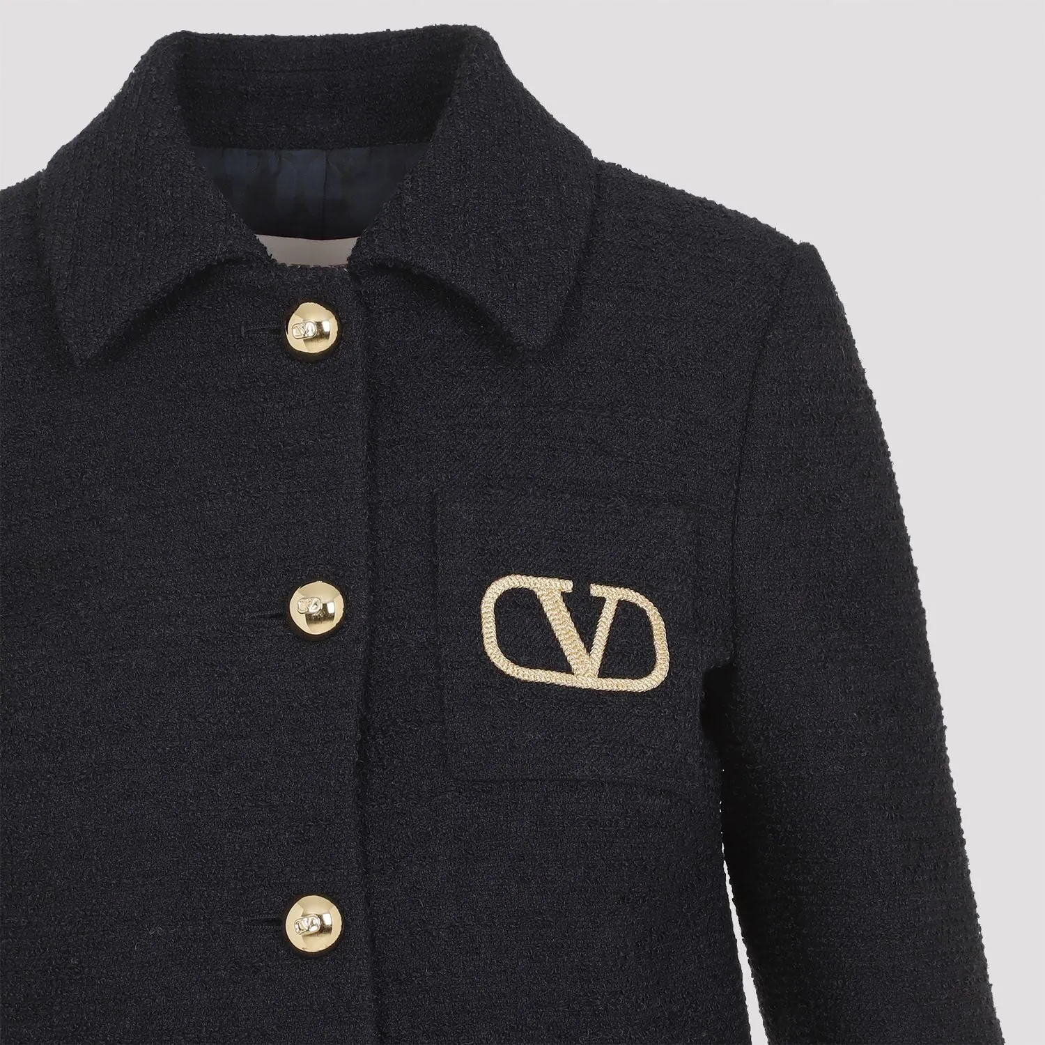 V-LOGO TWEED BLAZER