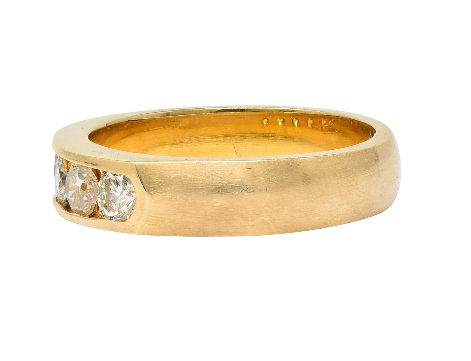 Vintage 0.80 CTW Transitional Cut Diamond 14 Karat Yellow Gold Five Stone Band Ring