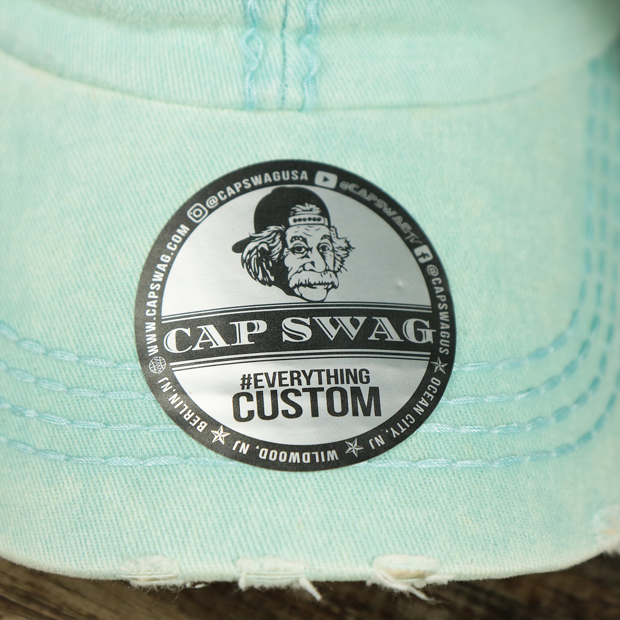 Washed Pigment Blank Distressed Baseball Hat | Washed Mint Dad Hat