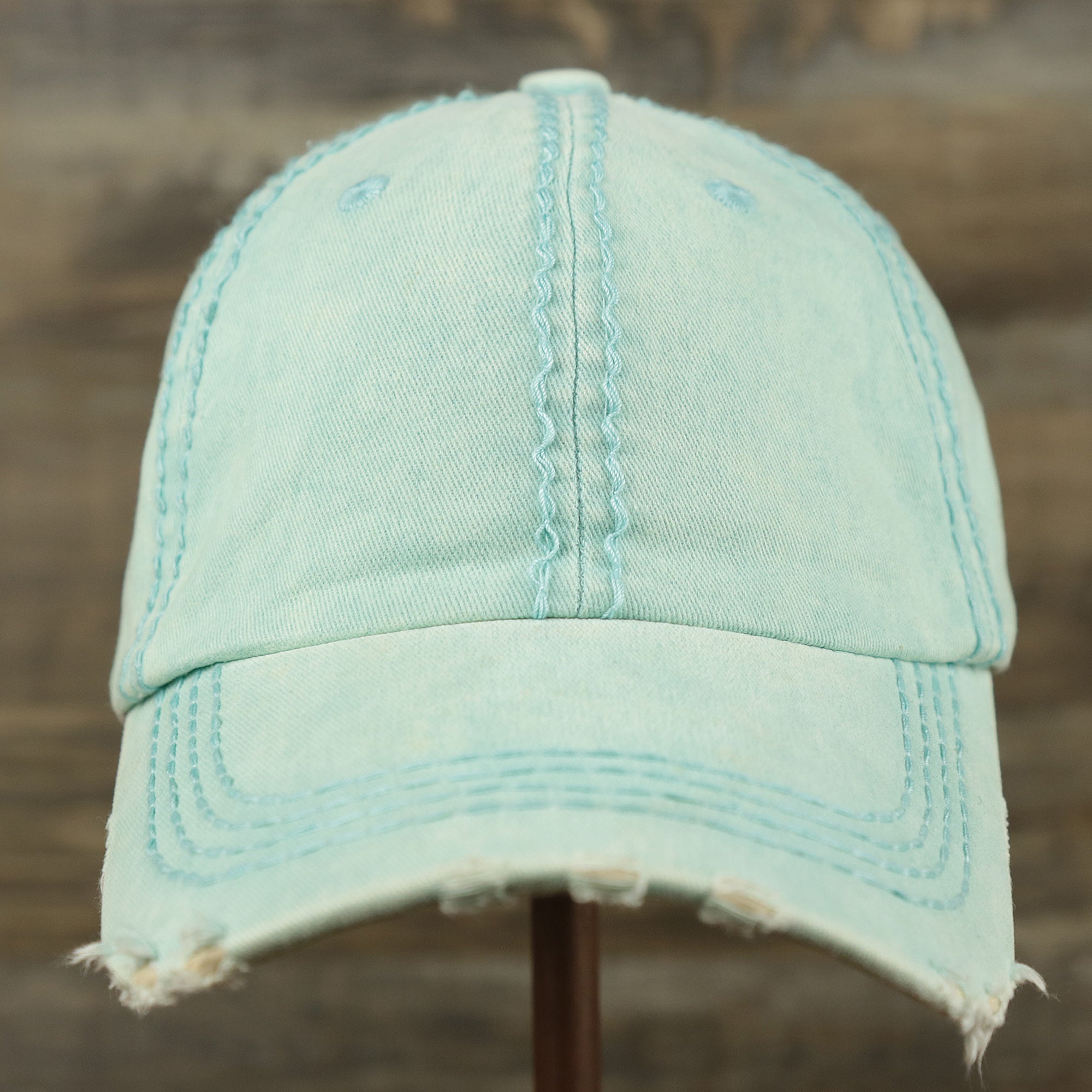 Washed Pigment Blank Distressed Baseball Hat | Washed Mint Dad Hat