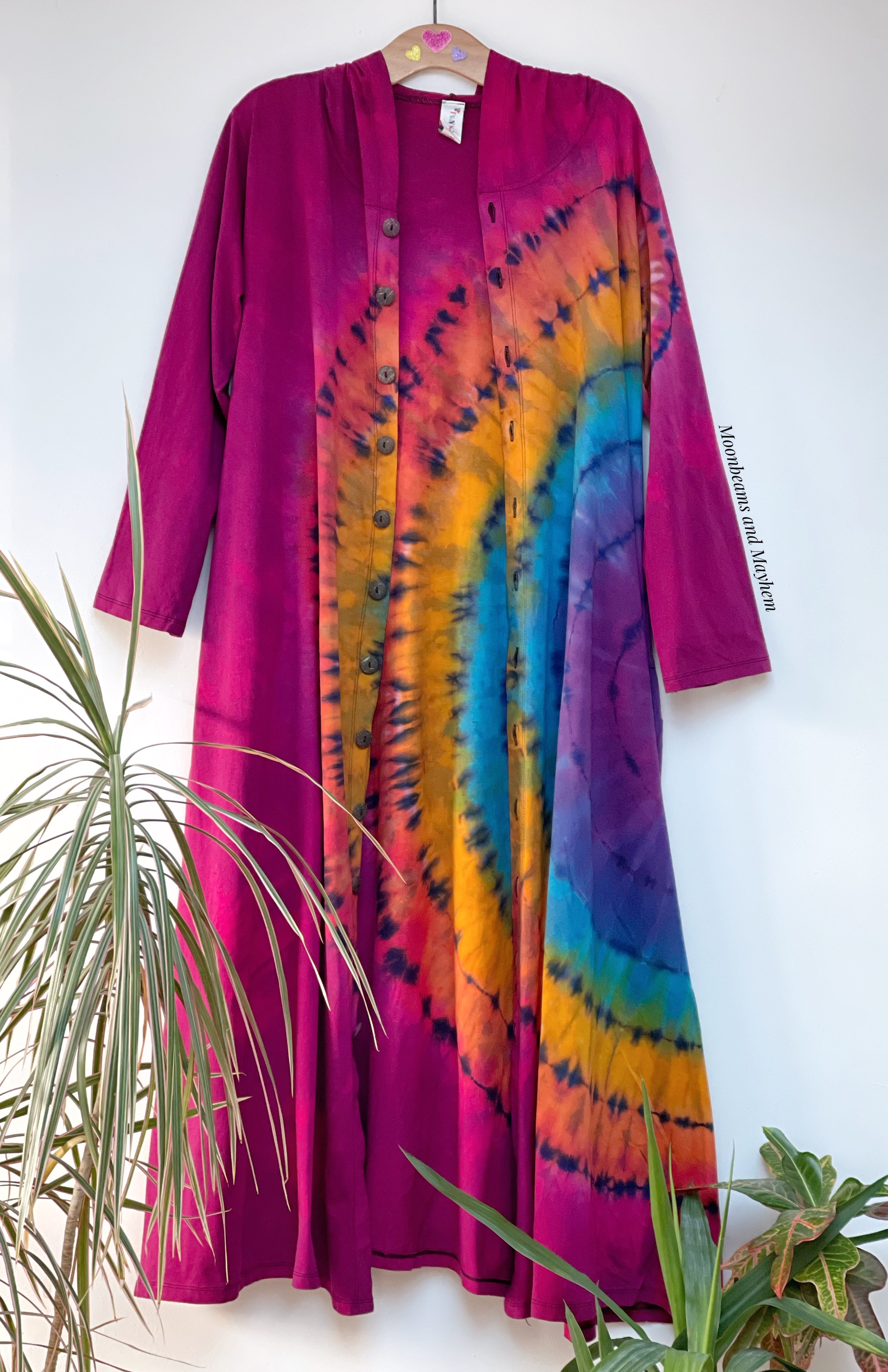 WICKED WILD CHILD TIE DYE OVERCOAT / DRESS M / L / XL