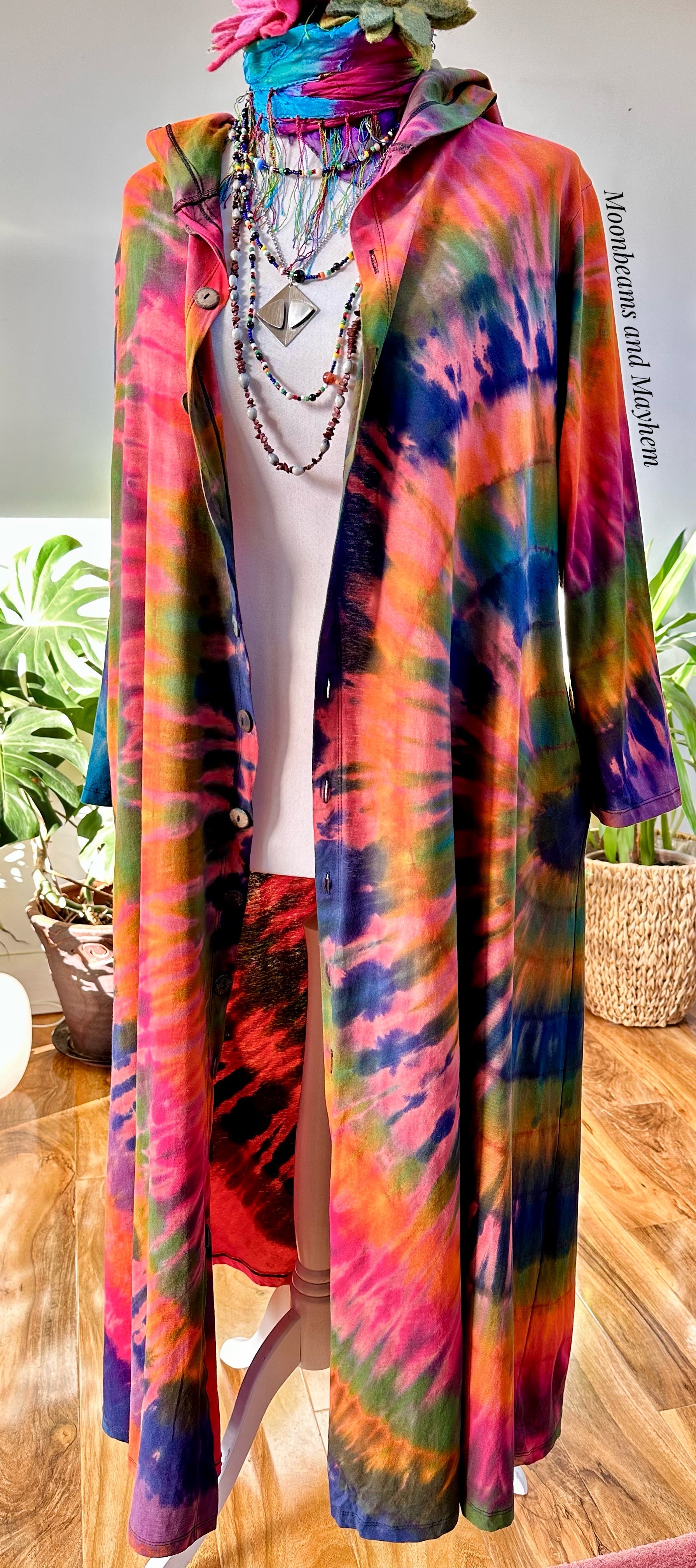 WILD CHILD DESERT BLOOM TIE DYE OVERCOAT DRESS M / L / XL