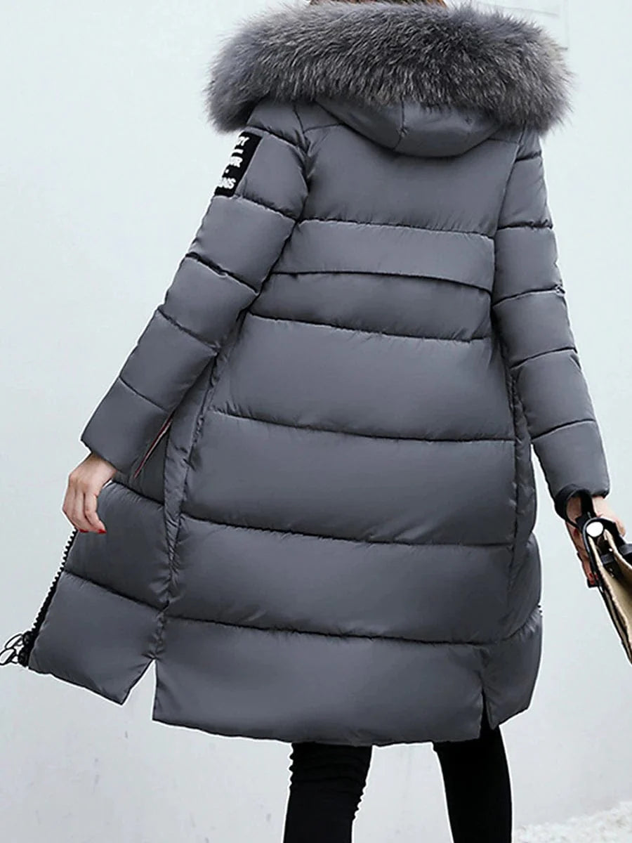 Windproof Women's Long Parka Jacket for Valentine's Day and Winter