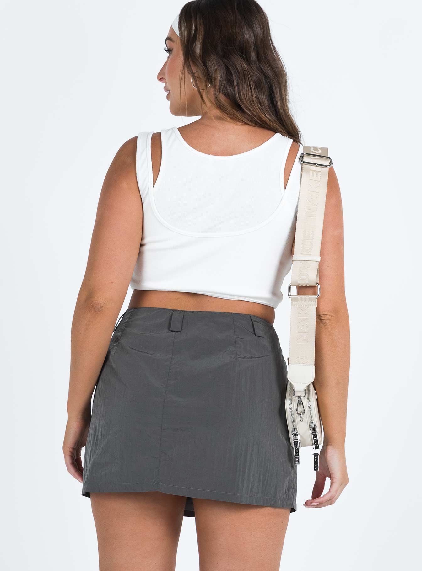 Wolf Cargo Mini Skirt Charcoal